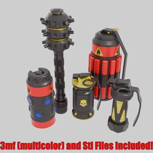 Helldivers 2 Grenade Bundle V2 - G3, G10, G13, G23, G123 - Prop Gadget Fun Military Airsoft Videogame 3d print Stl 3mf