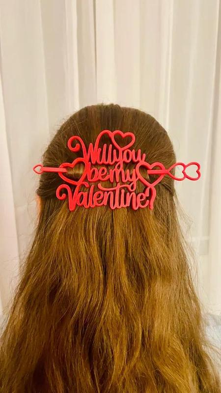 Valentine hair pin   