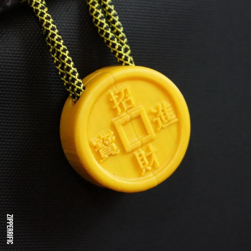 Zipper Pull - "Good Fortune" Chinese Coin   