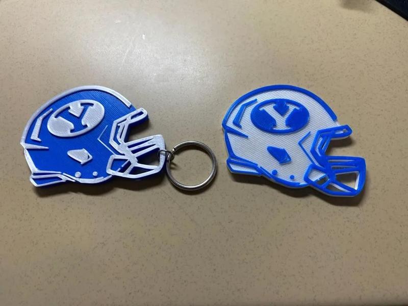 BYU Football Helmet Keychain   