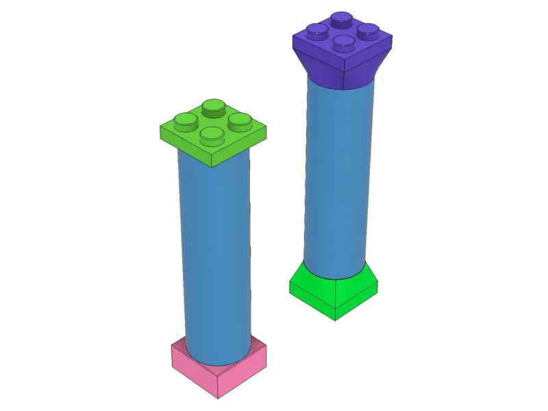 Receipt Roll Thermal Paper Tube (57mm) Lego Adapter (Parametric)   