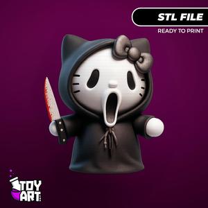 Hello Kitty Scream - Horror Crossover STL