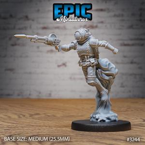 Pressure Diver Attack Boosting ‧ DnD Miniature ‧ Tabletop Miniatures ‧ Gaming Monster ‧ 3D Model ‧ RPG ‧ DnDminis ‧ STL FILE