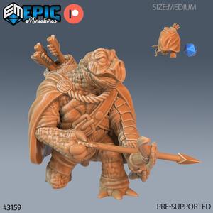 Turtle Folk Tribe Archer ‧ DnD Miniature ‧ Tabletop Miniatures ‧ Gaming Monster ‧ 3D Model ‧ RPG ‧ DnDminis ‧ STL FILE