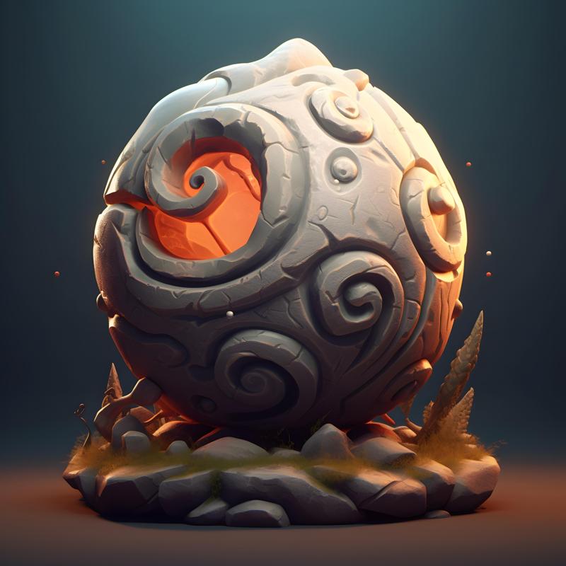 Mystical Swirl Stone Artifact – 3D Printable Terrain for Board Games