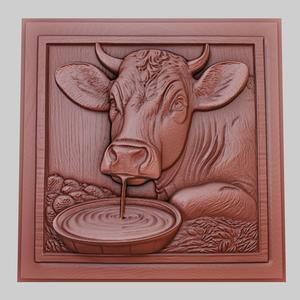 The cow gives milk 3d printer model animal model obj stl
