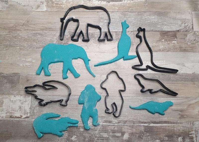 5 Animal Gorilla Crocodile Otter Elephant Kangaroo Cookie Cutter