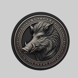 Wild boar Animal Head Wild boar Animal Medallion for CNC Router Laser & 3D Printer
