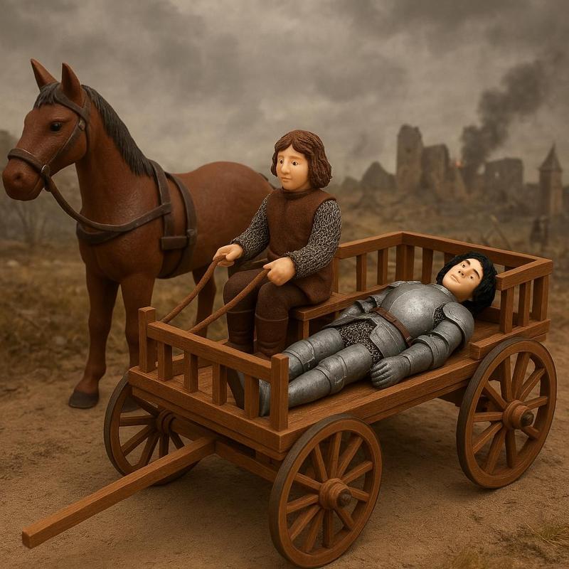 Chariot funéraire médiéval au 1/12ème en kit