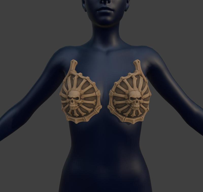 Necromancer Bone Bra Cups