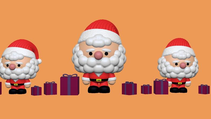 Santa, Christmas, ornament, Santa Claus, deer, tree, art toy, animal, children, toy, pig, rabbit, horse, cow, panda, cat, frog, puppy, gift, cute, snowman, chick, elephant, Characters, figures,