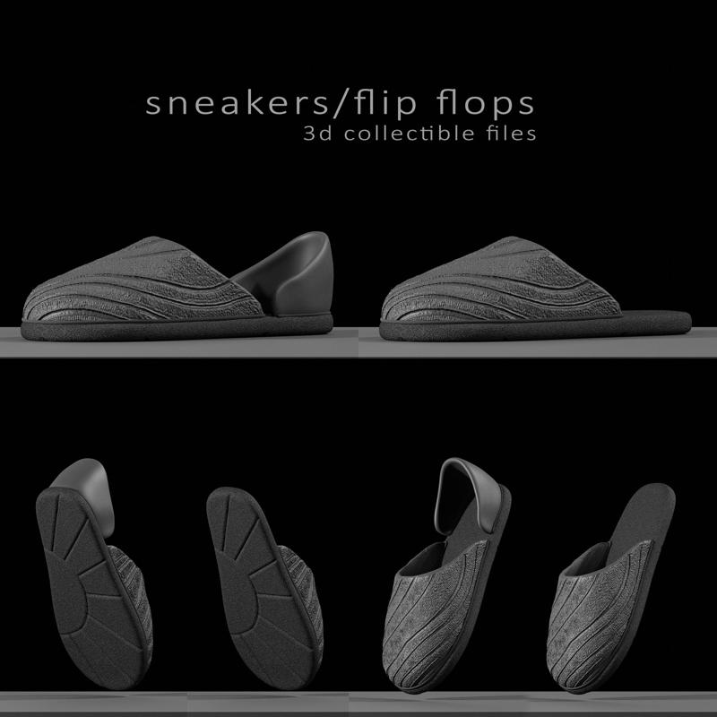 sneakers/flip flops 3d collectible files