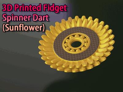 3D Printed Fidget Spinner Dart (Sunflower)