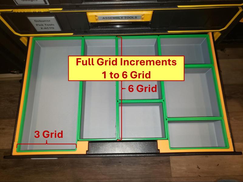 DTS2.0-Dewalt ToughSys 2.0-Blank Bins-1 to 6 Grid