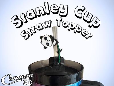 Panda Bamboo Stanley Cup Straw Topper