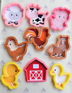 Set 9 cookie cutter farm animals