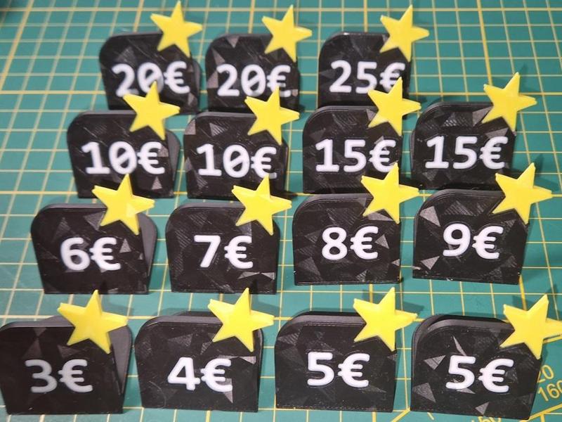 Price tag table stand