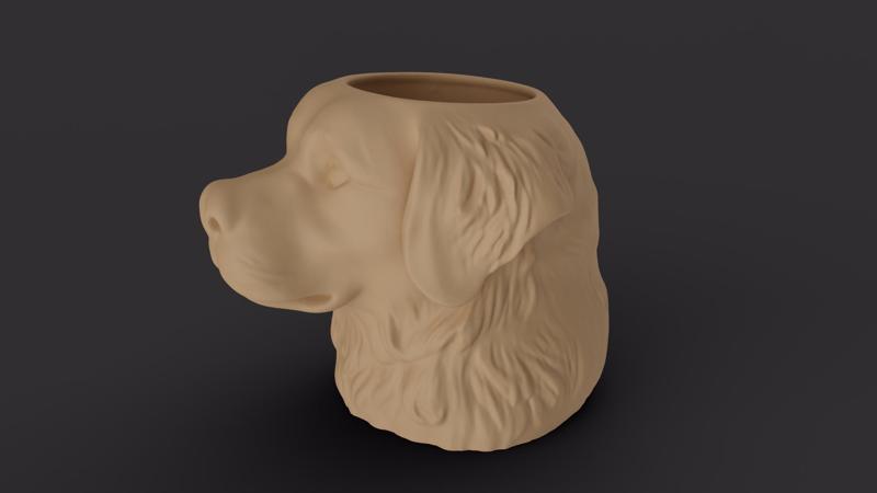 Golden Retriever Head Pot