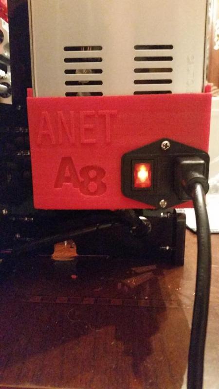 Power Supply Cover for Upgraded Anet A8 Power supply