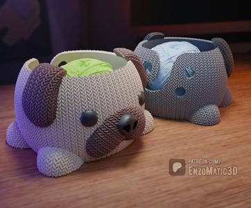 Knitted baby dog bowl - crochet bowl - 3MF - STL