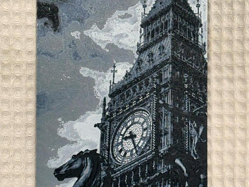 Big Ben with horse statue