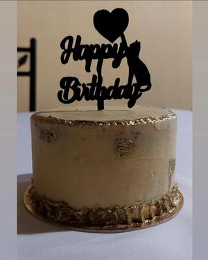 Happy Birthday Cake Cat Topper