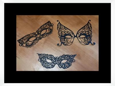 set of 3 wearable carnival lace masks