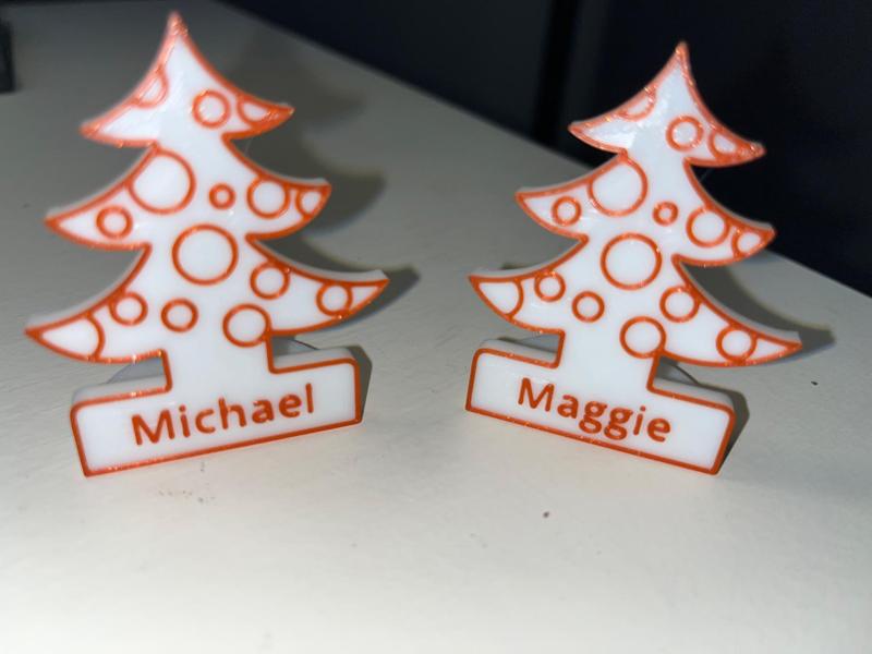 Customizable Christmas table name tag