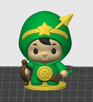 Chibi Sagittarius Zodiac – Blind-Box Style Figurine | Cute Kawaii 3D Print STL + 3MF (FDM & Resin) | Easy Print, Scalable