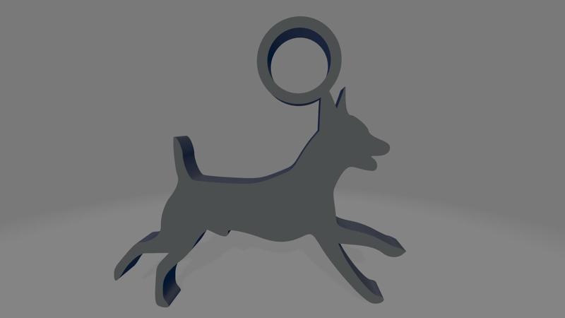 Fox Terrier silhouette keychain