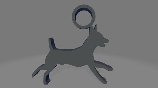 Fox Terrier silhouette keychain