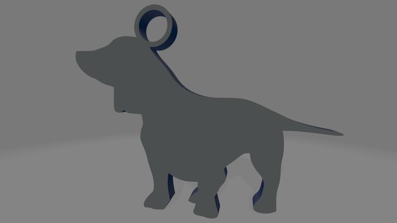 Dachsund silhouette keychain