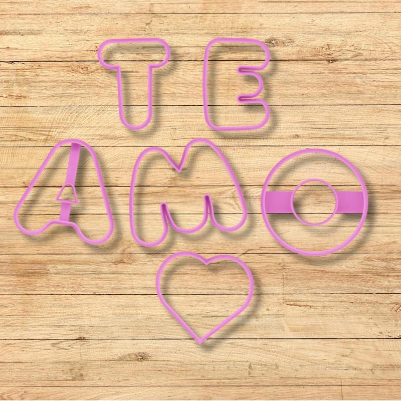 COOKIE CUTTER set I love you heart set of 6