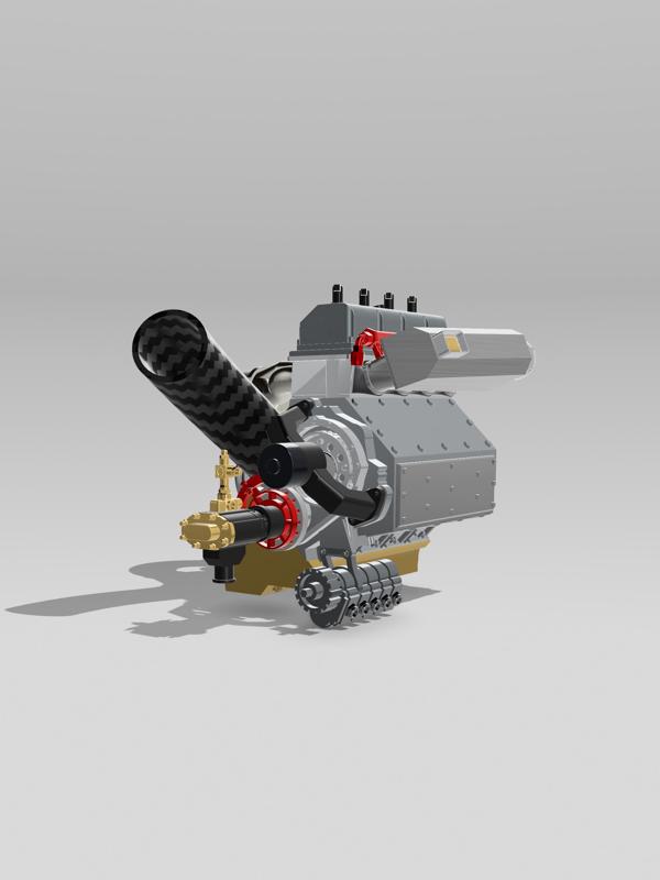 Turbo Half Hemi 1 piece complete LOW POLY