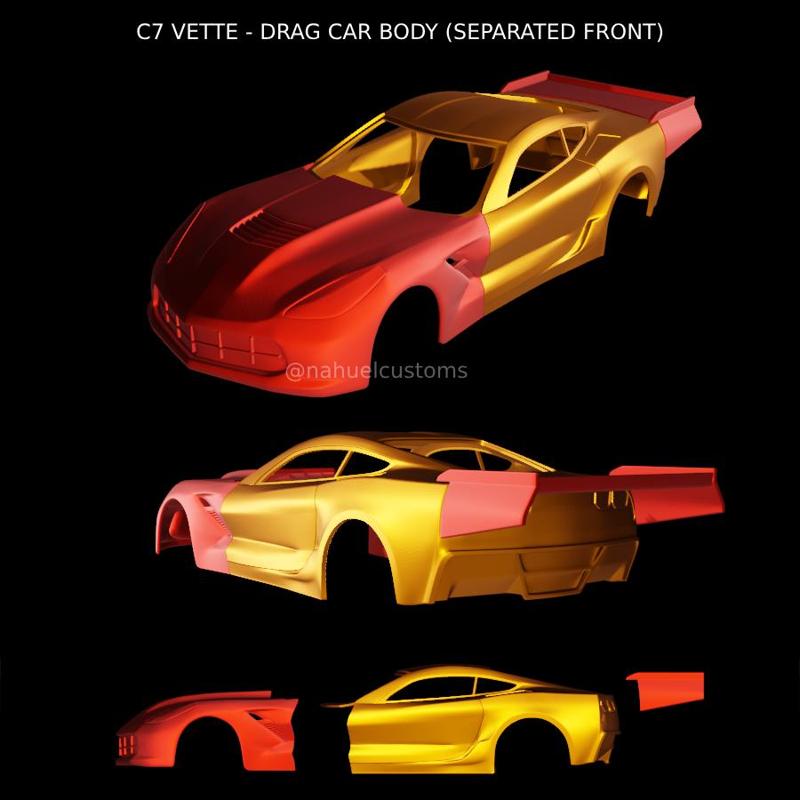 C7 VETTE - DRAG CAR BODY (SEPARATED FRONT)