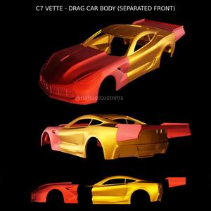 C7 VETTE - DRAG CAR BODY (SEPARATED FRONT)