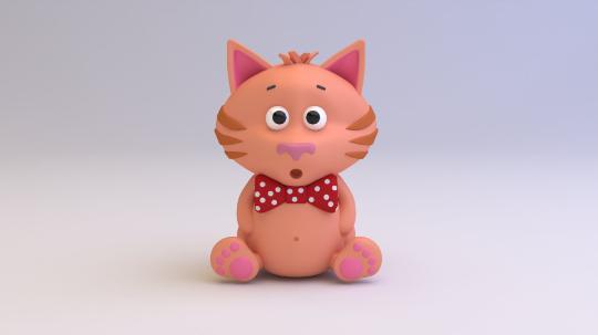 Cute Kitten Stl File for 3D printers Kitten STL model