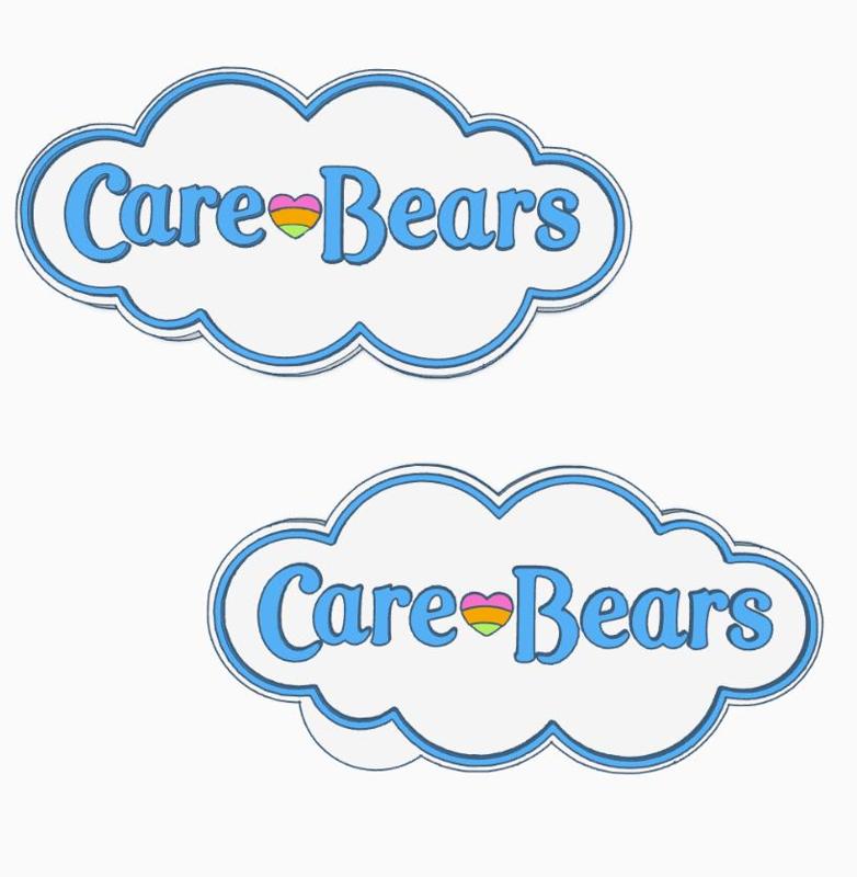 2x CARE BEARS V1 Logo Display by MANIACMANCAVE3D