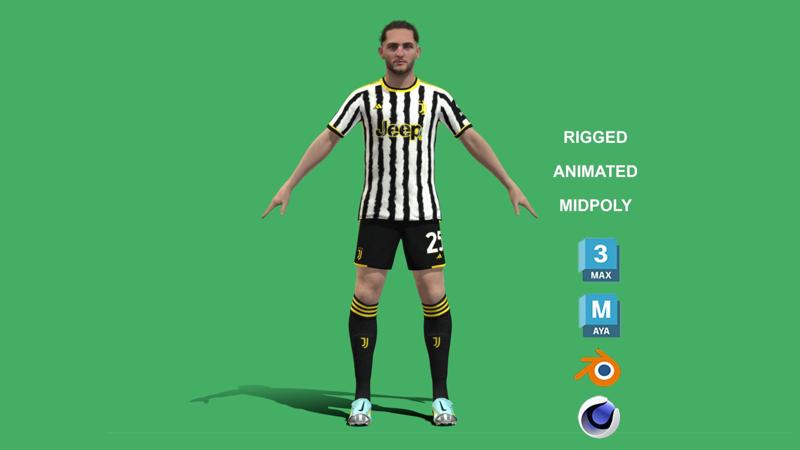 3D Rigged Adrien Rabiot Juventus 2024