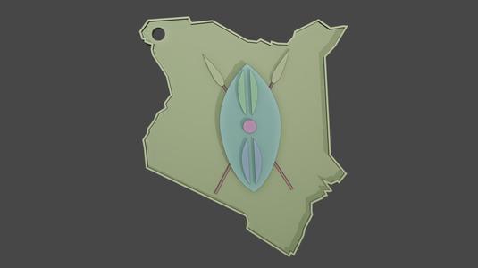 Kenyan Map Key Holder with Court of arms