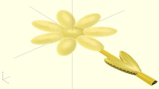 Parametric Flower v2 auto-random OPENSCAD