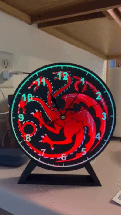 House Of The Dragon Led clock