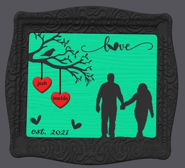 Custom Silhouette Anniversary Frame