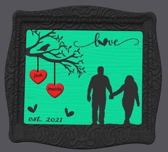 Custom Silhouette Anniversary Frame
