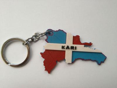 Dominican Republic map keychain
