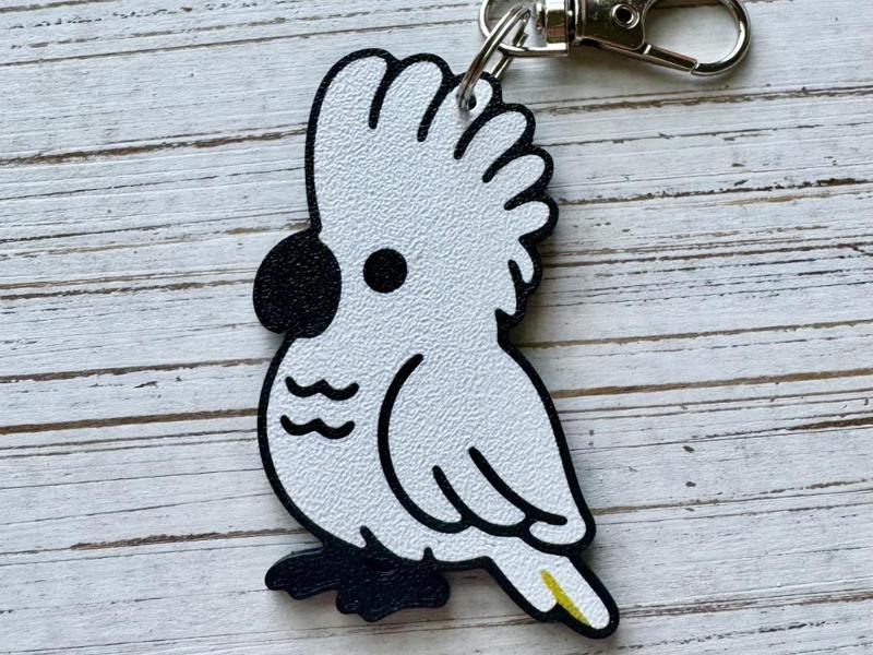 Cockatoo Parrot Keychain