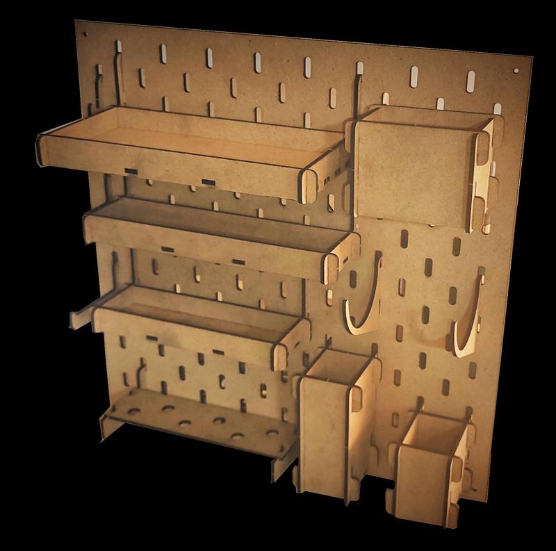 Ikea Skadis panel mounting accessories.