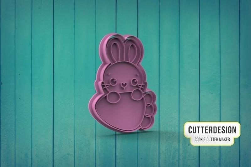 Bunny Head With Carrot Cookie Cutter