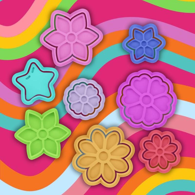 COOKIE CUTTER variety of flowers set of 8