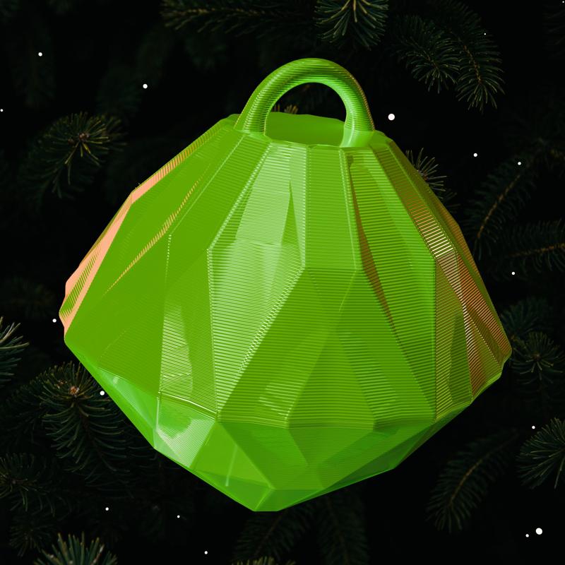 Geometric Gemstone Christmas Tree Bulb Ornament